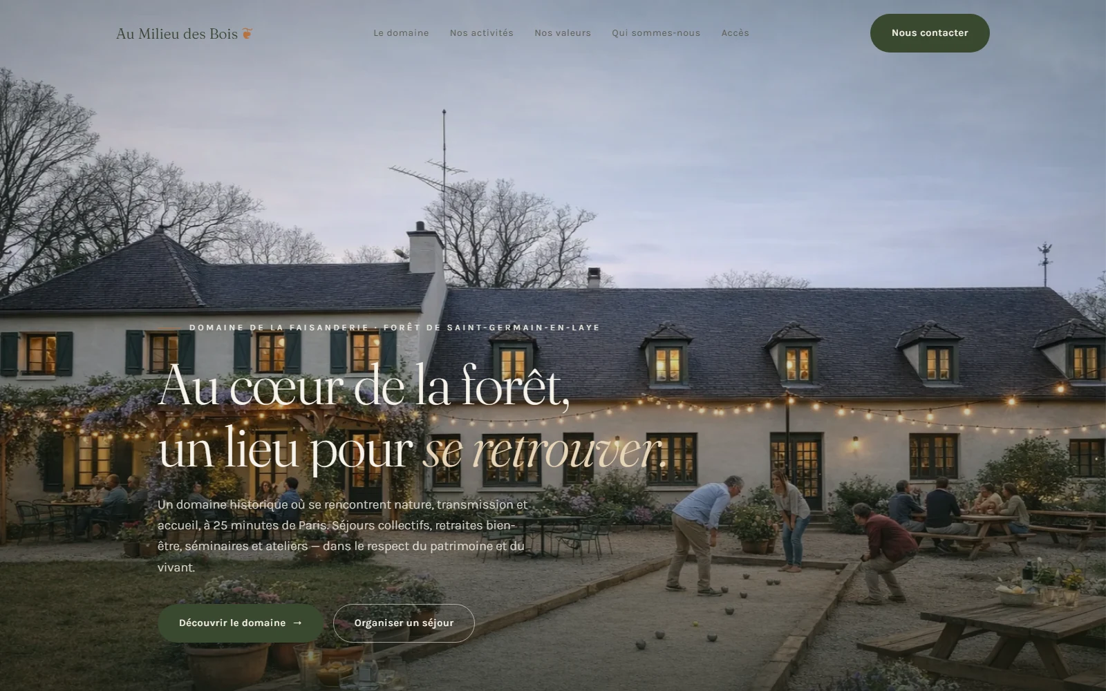 Site vitrine Au Milieu des Bois — Domaine de la Faisanderie